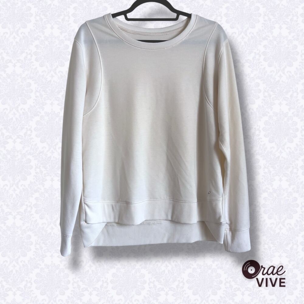 Freely Women's Medium Almond Sweatshirt Hi-Lo Hem Stretch